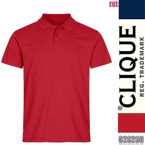 Single Jersey Polo Unisex, Clique - 028280, rot