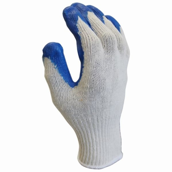 Eco-Latexhandschuh, blauer Strickhandschuh Latex beschichtet-12121