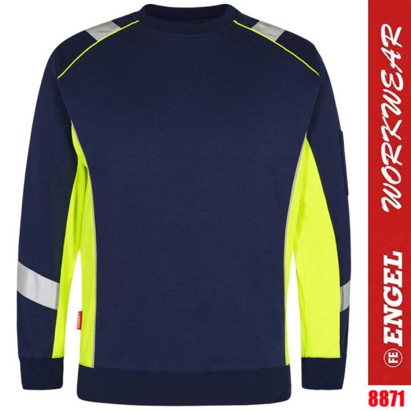 CARGO Sweatshirt, 8871, ENGEL Workwear, blue ink-yellow