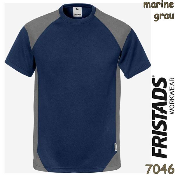 T-Shirt, innen weiche Baumwolle, UV-Schutz -7046, 122396, marine-grau