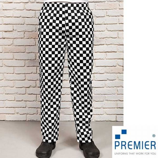 Chef Trousers-Kochhosen-Premier Workwear- PW553-kariert schwarz-weiss