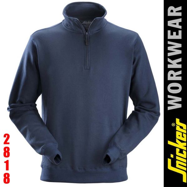 Sweatshirt mit Halbreissverschluss-2818-SNICKERS Workwear-navyblau