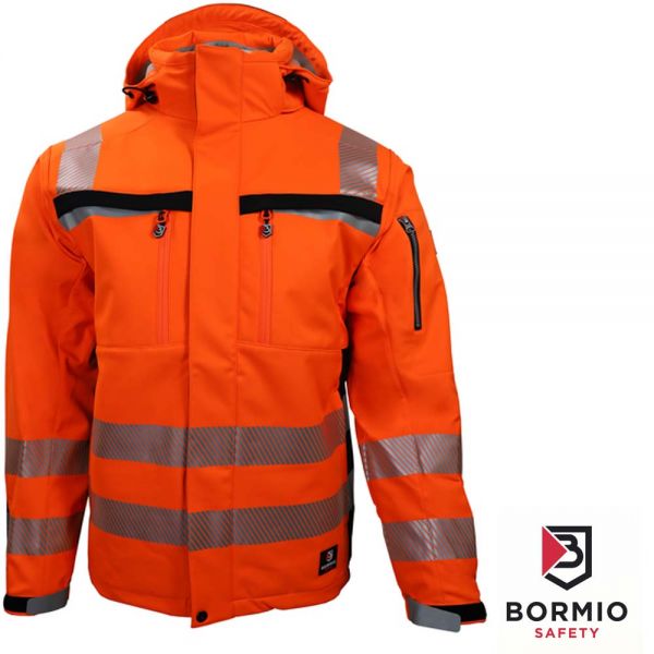 Bormio BRISI Winter Softshelljacke-orange-schwarz
