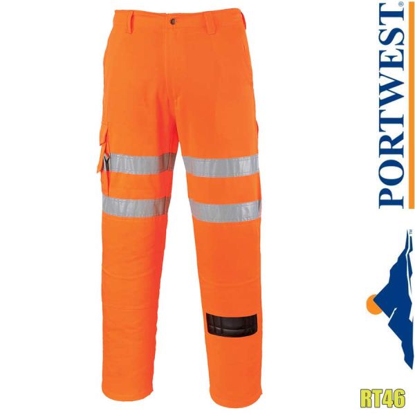 Bahn - Warnschutz Combat Hose, RT46, warnorange, PORTWEST