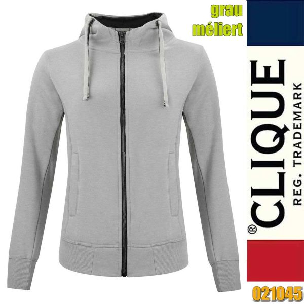 Classic Hoody Full Zip Ladies - Clique - 021045, grau meliert