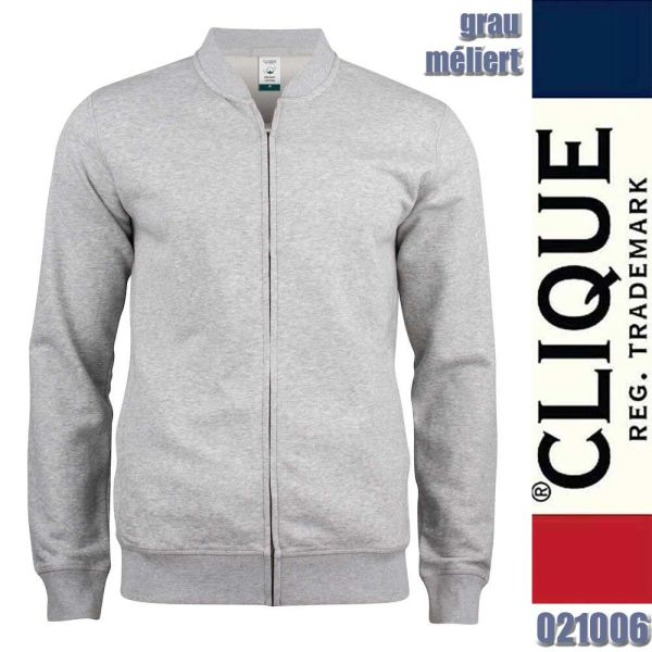 Premium OC Cardigan Sweatjacke, Clique - 021006, grau meliert