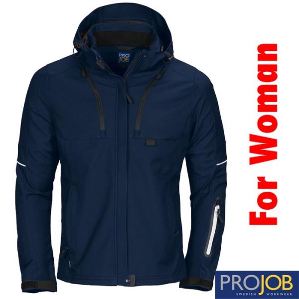 Damen Softshell Jacke, 3-Lagig, PRO JOB, 3412, marine