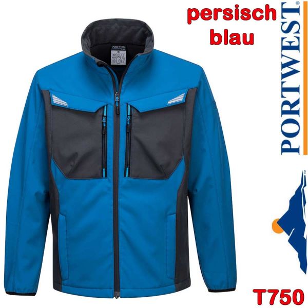 WX3 - Softshelljacke, zweifarbig, T750, PORTWEST, persisch-blau