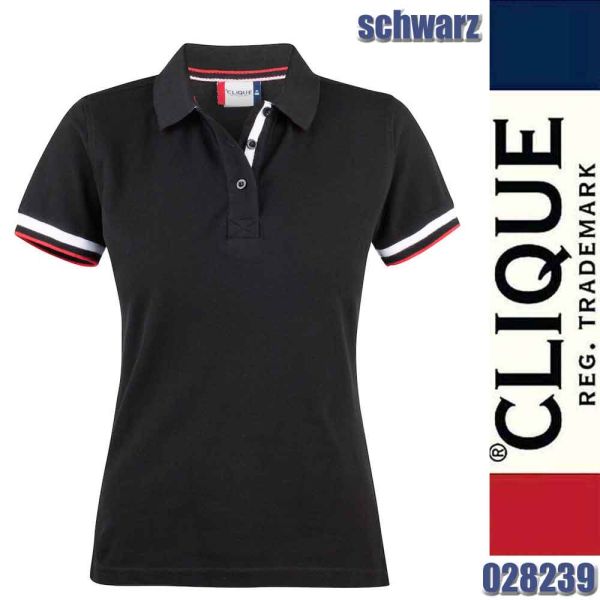 Newton Ladies Polo Shirt, Clique - 028239, schwarz