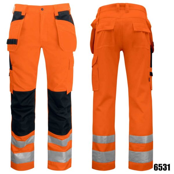 6531 WARNSCHUTZ ARBEITSHOSE MIT KNIEVERSTÄRKUNG und HT, PRO JOB