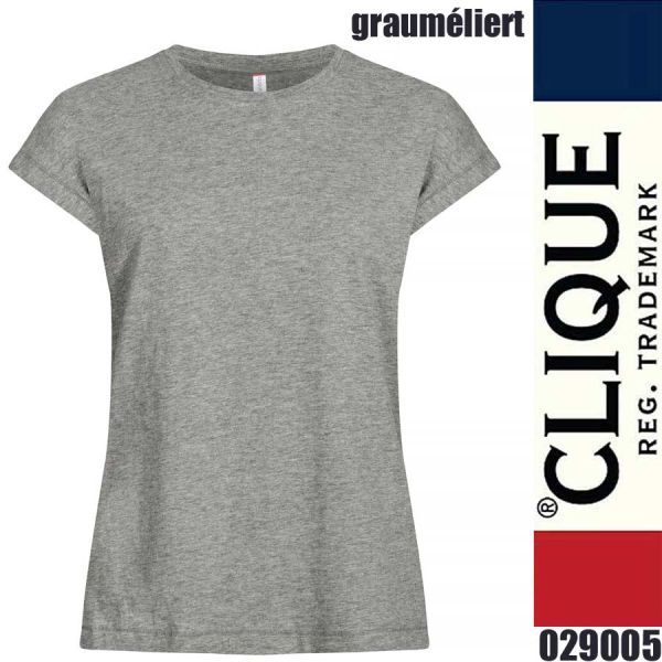 Fashion Top Lady T-Shirt kurze Ärmel, Clique - 029005, graumeliert
