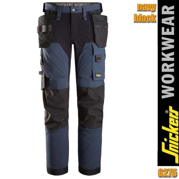 AllroundWork, Arbeitshose mit 4-Wege-Stretch und Holstertaschen, Snickers - 6275