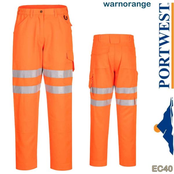 ECO Warnschutzhose, EC40, EN20471, PORTWEST, warnorange