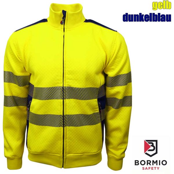 Warnschutz-Sweatjacke, CALANDA, gelb/dunkelblau