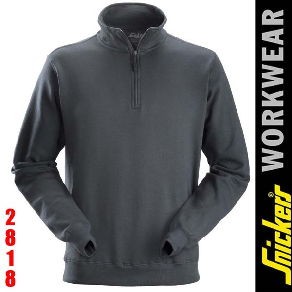 Sweatshirt mit Halbreissverschluss-2818-SNICKERS Workwear-steel grey