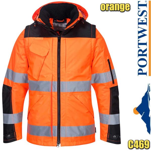 Warnschutz Pro 3-in-1 Kontrast Winterjacke, PORTWEST