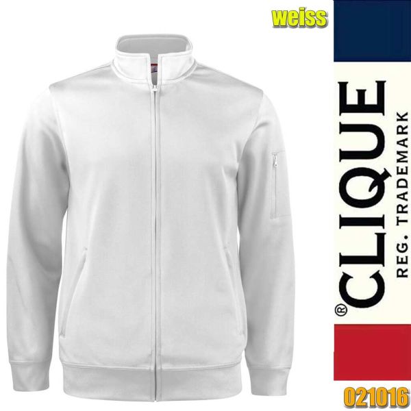 Basic Active Cardigan Zip Sweatshirt, Clique - 021016, weiss
