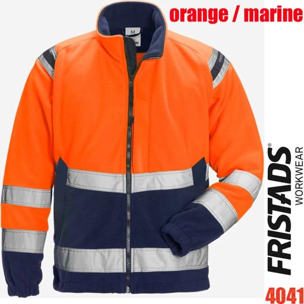 Fleecejacke, HIGH-VIS, Klasse 3, 4041, FRISTADS, orange-marine