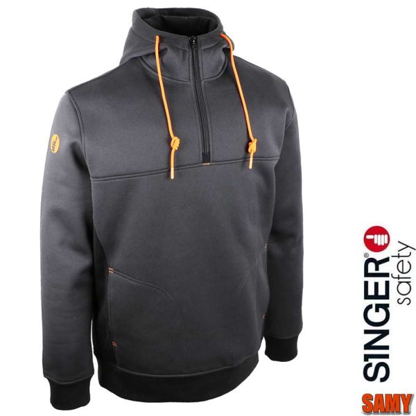 Sweatshirt, weich und warm, schwarz, SAMY, SINGER Safety