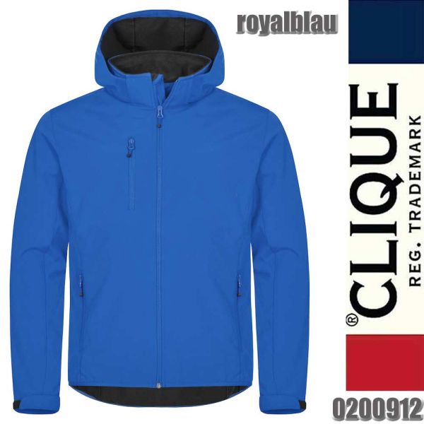 Classic Softshell Hoody Kapuzenjacke, Clique - 0200912, royalblau