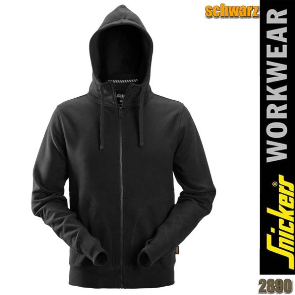 AllroundWork, Kapuzenjacke mit Reissverschluss, Snickers - 2890, schwarz