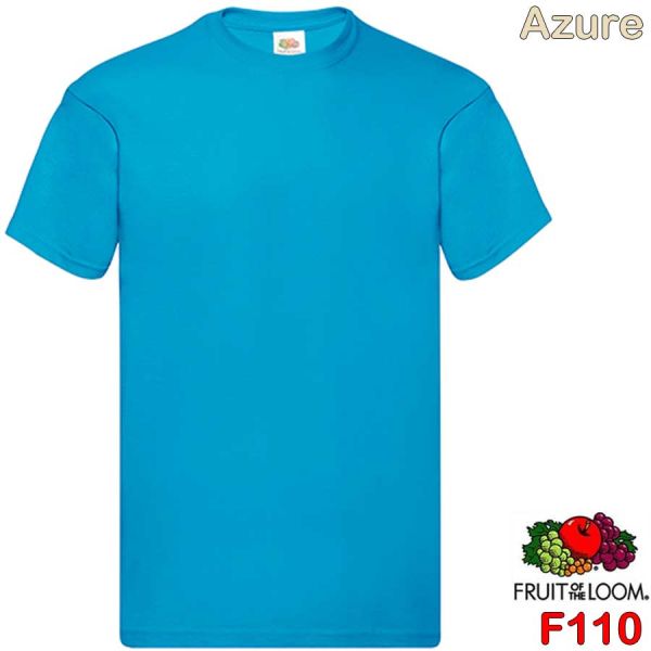 Original T, T-Shirt, FRUIT OF THE LOOM, F110, azure