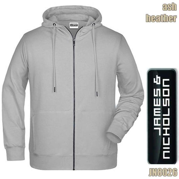 Herren ZIP-Hoody JN8026, JAMES&NICHOLSON