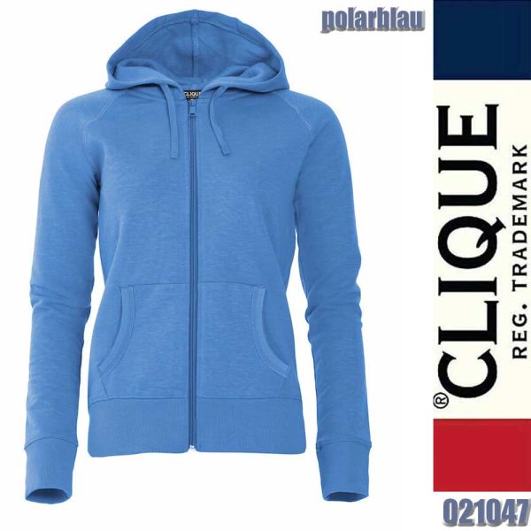 Loris Ladies Sweatjacke mit Kapuze, Clique - 021047, polarblau