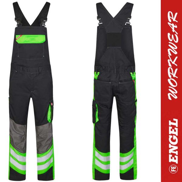 Cargo Latzhose - 3870 - ENGEL Workwear-schwarz-gruen