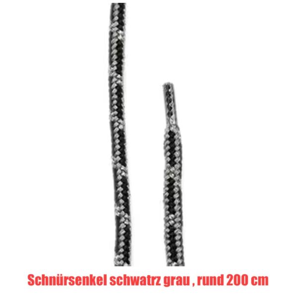 Schnuersenkel STUCO, rund grau - schwarz, 38782