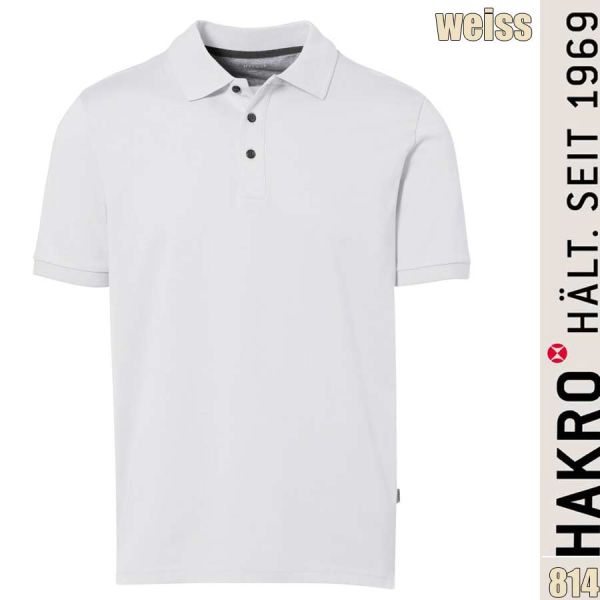 NO. 814 Hakro Poloshirt Cotton Tec, weiss