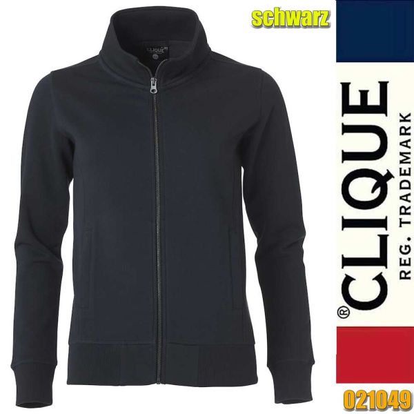 Classic Cardigan Ladies Zip Sweat Jacke, Clique - 021049, schwarz