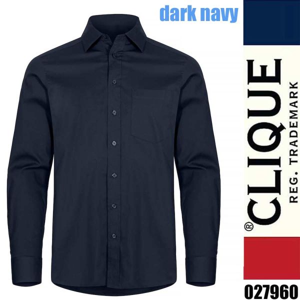 Stretch Shirt LS, Hemd, Clique - 027960, dark navy