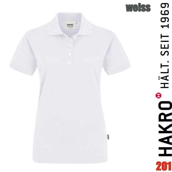 NO. 201 Hakro Damen Poloshirt Pima-Cotton, weiss