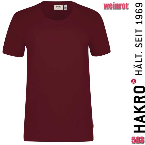 NO. 593 Hakro T-Shirt Bio-Baumwolle GOTS, weinrot