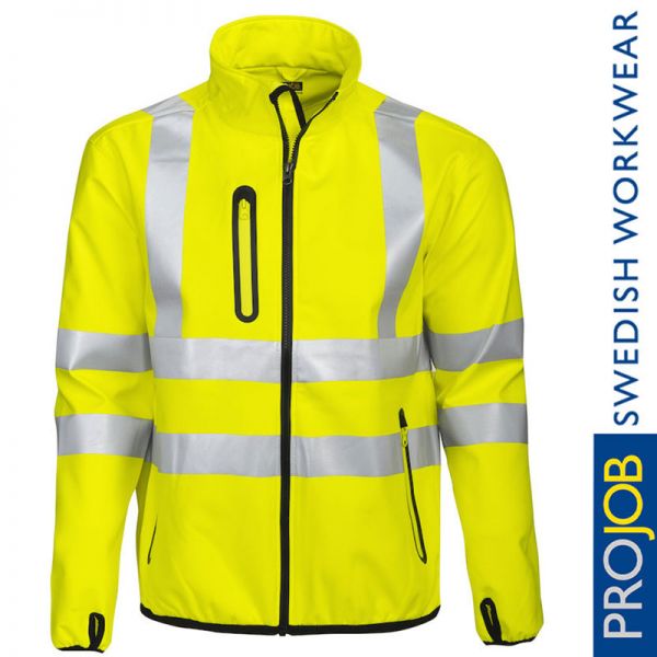 3-Lagige Softshell Jacke EN ISO 20471 Klasse 3, Pro Job - 6412-gelb
