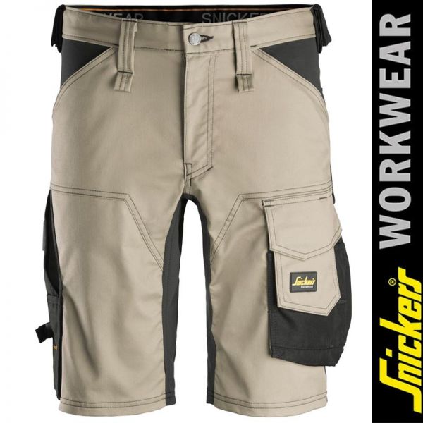 Snickers Workwear, 6143 Allround Work, Stretch Shorts-khaki-schwarz