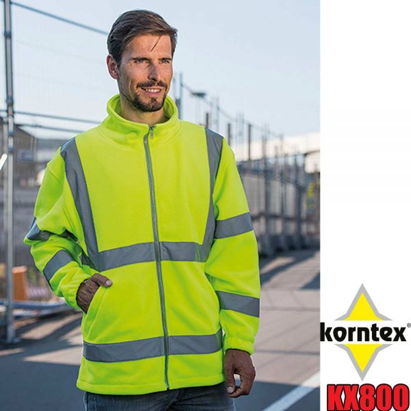 Fleece-Jacke, HI-VIS, Bergen, KORNTEX, leuchtgelb