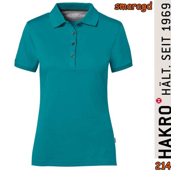 NO. 214 Hakro Damen Poloshirt Cotton Tec, smaragd