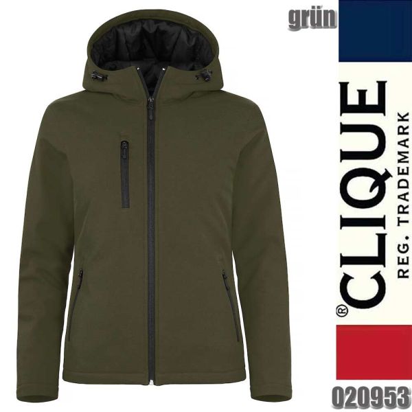 Padded Hoody Softshell Lady mit Kapuze, Clique - 020953, gruen