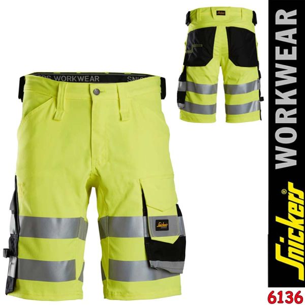 6136, High-Vis, Stretch-Shorts, Klasse 1-SNICKERS