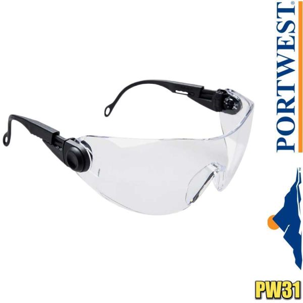 Einstellbare Klarglas Schutzbrille, PW31, PORTWEST