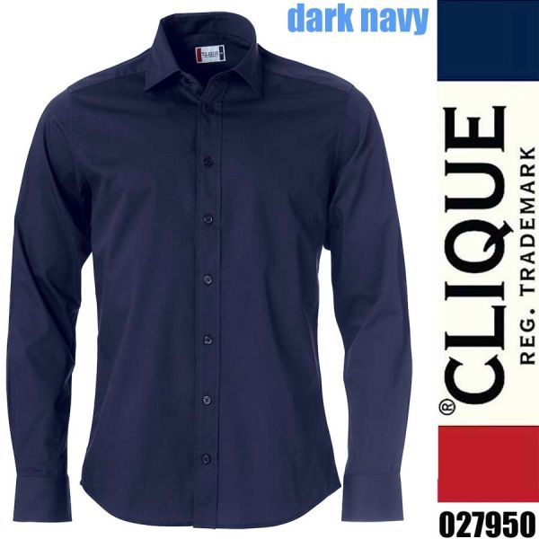 Clark Langarm Hemd, Clique - 027950, dark navy