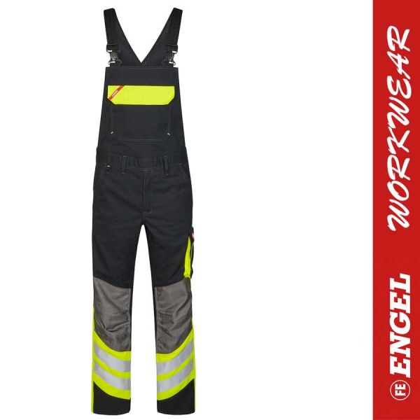 Cargo Latzhose - 3870 - ENGEL Workwear-schwarz-gelb