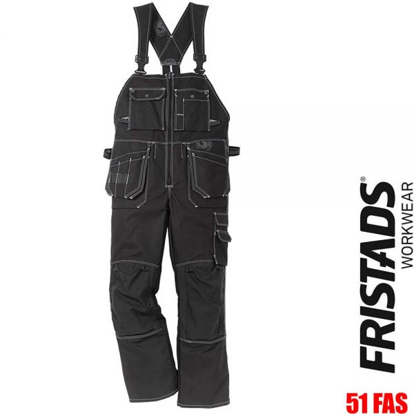 Handwerker Latzhose 51 FAS - FRISTADS Workwear - 100310-schwarz