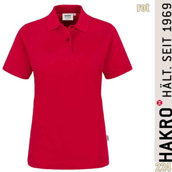 NO. 224 Hakro Damen Poloshirt Top, rot