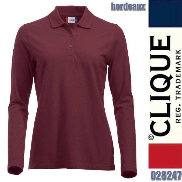 Classic Marion L/S Langarm Polo, Clique - 028247, bordeaux