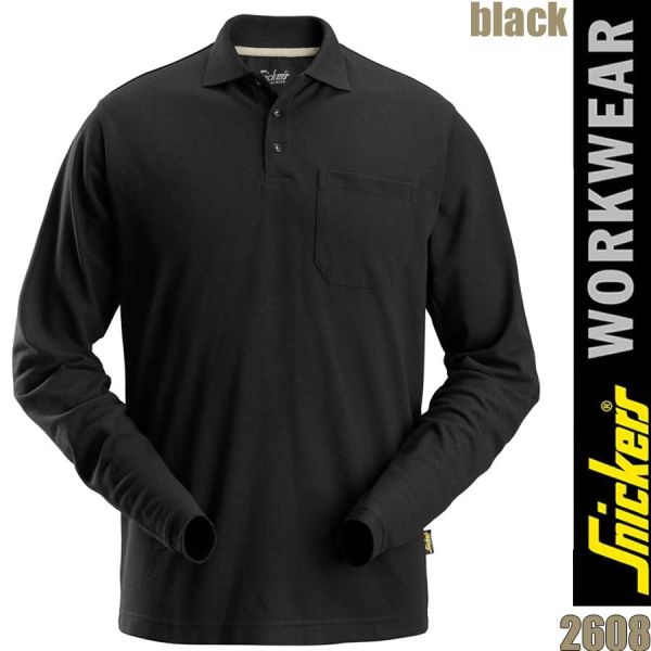 Langarm Poloshirt, 2608, SNICKERS Workwear, black