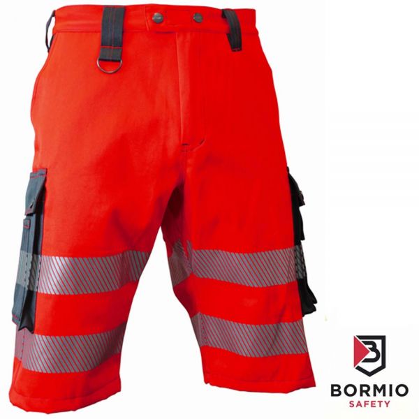 Arbeitsshorts, BORMIO Titlis, rot-grau- EN20471