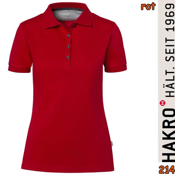 NO. 214 Hakro Damen Poloshirt Cotton Tec, rot